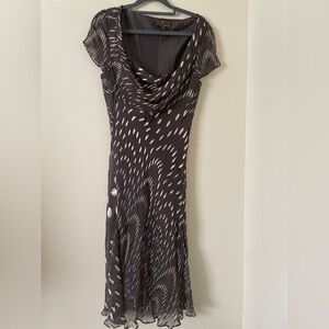 Fenn Wright Manson 100% Silk Slip Dress Abstract  Design Size 12 EUC